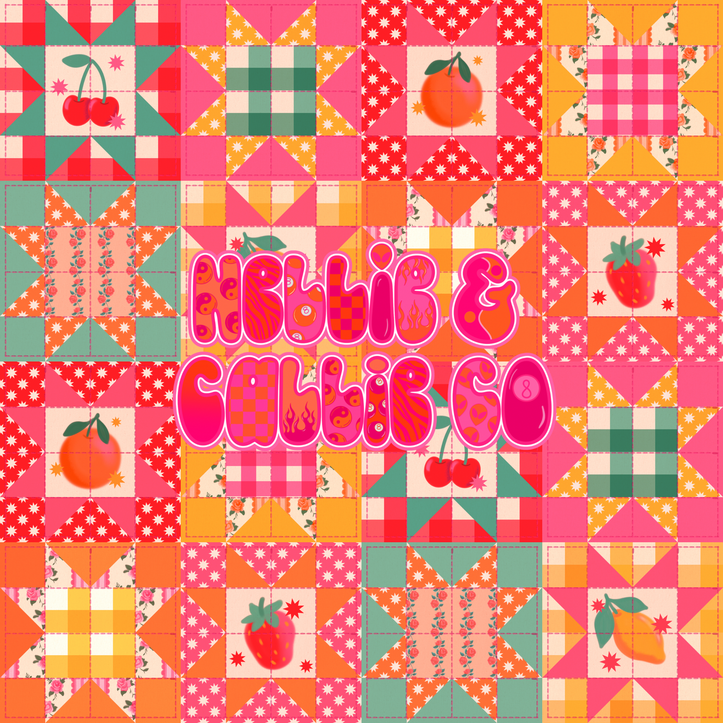 CUTIE FRUITY QUILT HANDSEWN