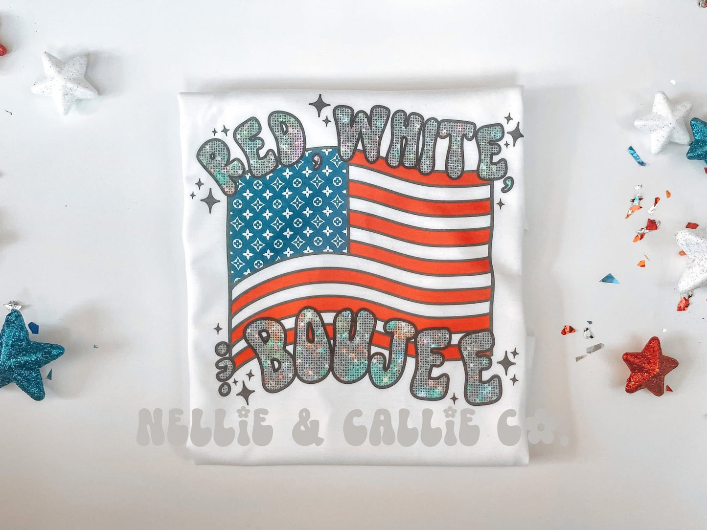 RED WHITE AND BOUJEE