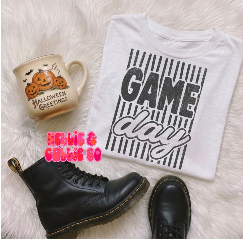 GAME DAY BLACK (baby-kids sizes only! Pick color and size)