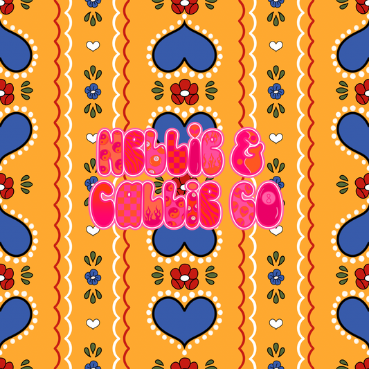 VINTAGE HEART STRIPES BOWS