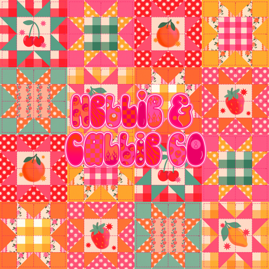 CUTIE FRUITY QUILT HANDSEWN