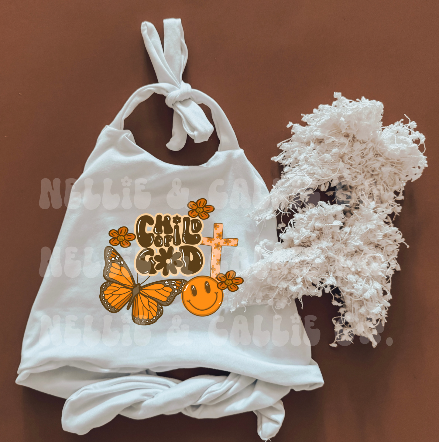 CUSTOM Handsewn Graphic Halter Tie Top (leave choice of graphic in notes)