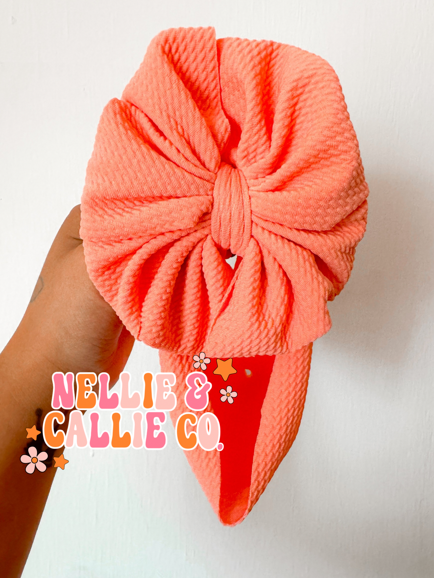 Bright Coral Bullet Bows