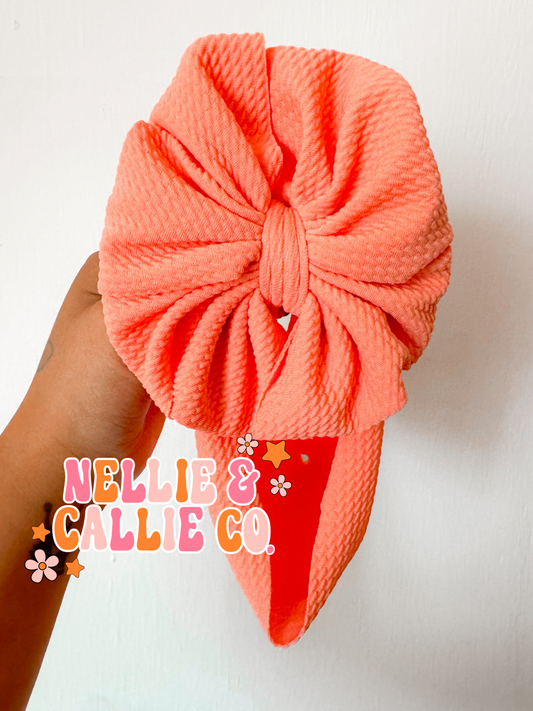 Bright Coral Bullet Bows