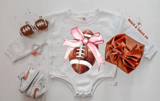 Pink Coquette bow football GRAPHICS