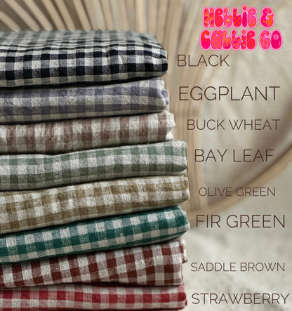 GINGHAM HANDSEWN (LEAVE COLOR & SIZE IN NOTES)