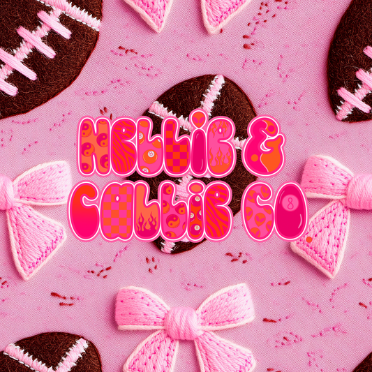 Footballs on Pink BOWS