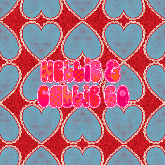 VINTAGE BANDANA HEARTS BOWS