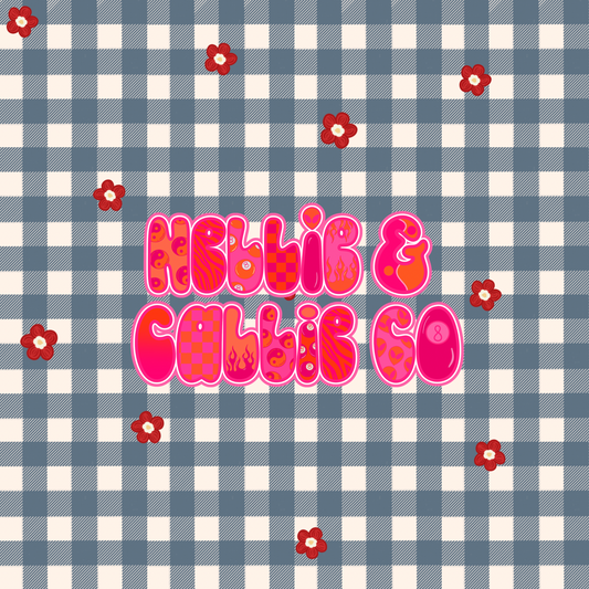 RED DAISY ON GINGHAM BOWS