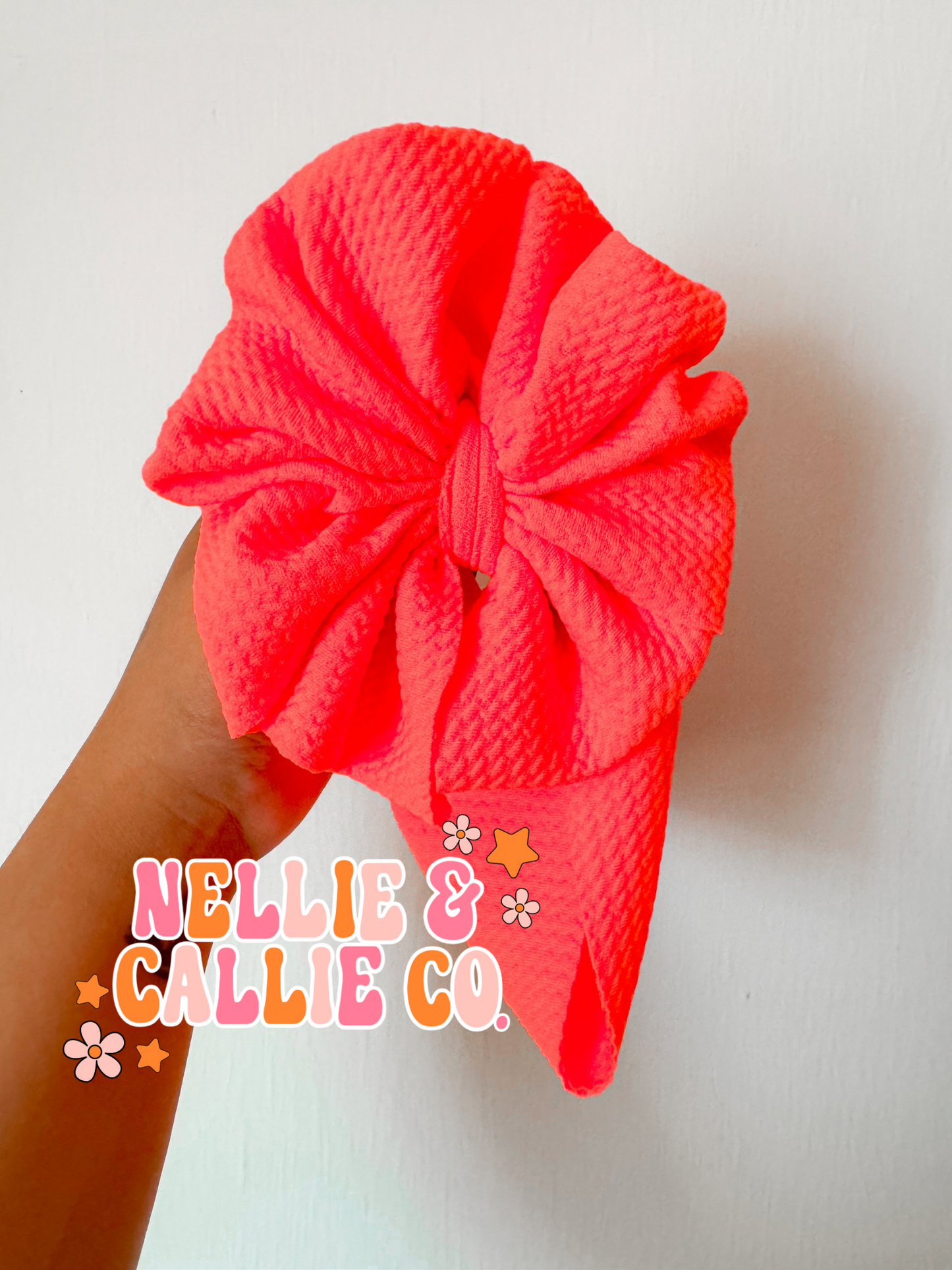 Neon Coral Bullet Bows