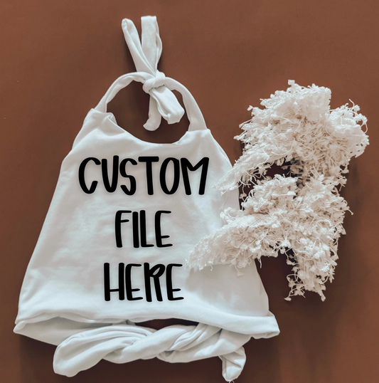 CUSTOM Handsewn Graphic Halter Tie Top (leave choice of graphic in notes)