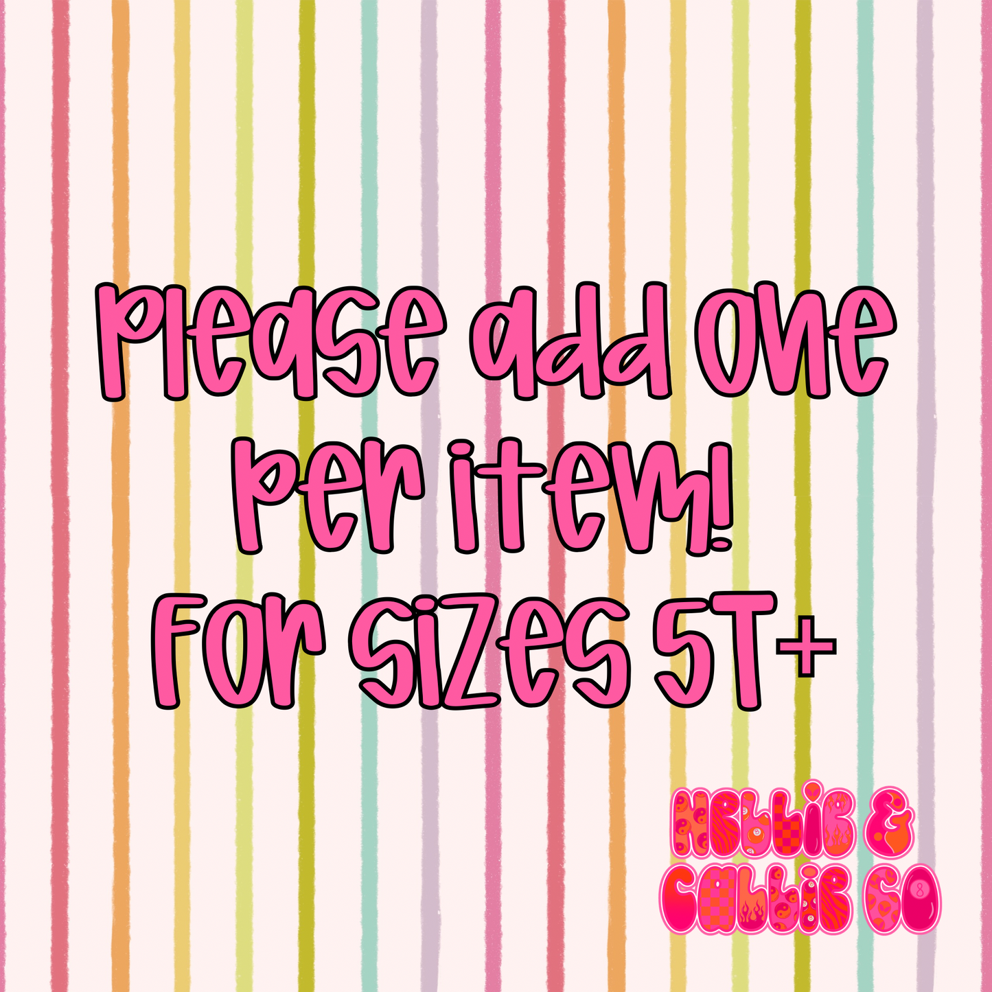 Plz add one per item! handsewn 5T+